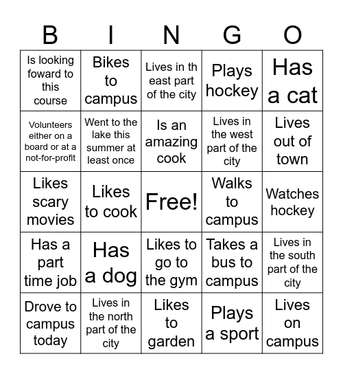 Find someone who.... Bingo Card