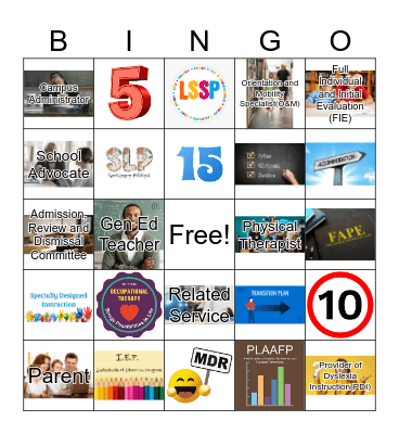 Special Education BINGO Card