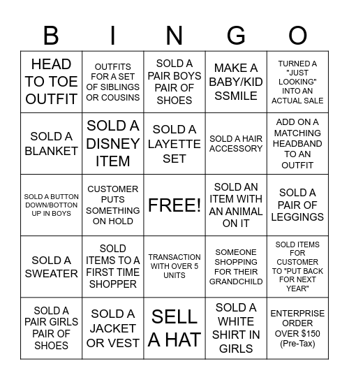 September Week 1 Bingo Card