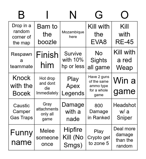 Apesex Gedens Binghoe Bingo Card