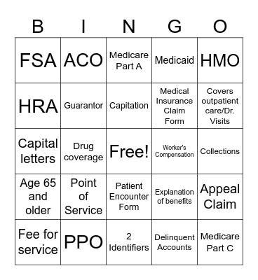 AHS-1520 ch. 7-8 Bingo Card