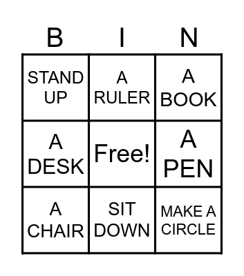 VOCABULARY Bingo Card