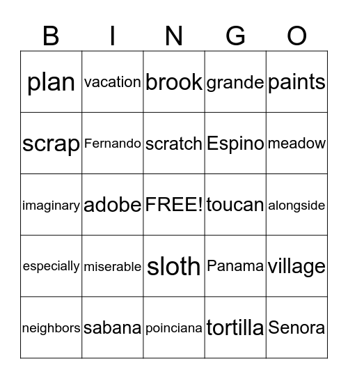 The Little Painter of Sabana Grande Bingo Card
