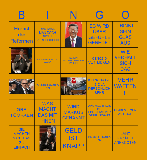 LANZ BULLSHITBINGO NEU Bingo Card