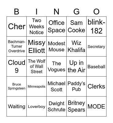 Labor Day Bingo Card