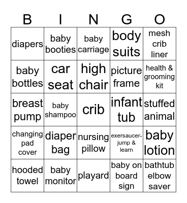 WELCOME BABY CORNELL ! Bingo Card