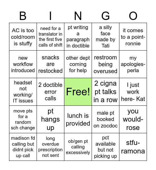 NPCC BINGO Card