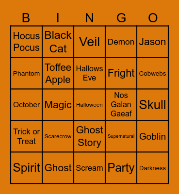 Halloween Edition! Bingo Card