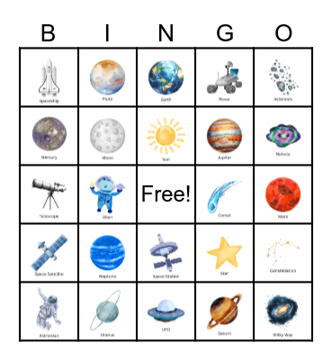 Space Bingo Card