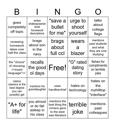 Markey Bingo Card