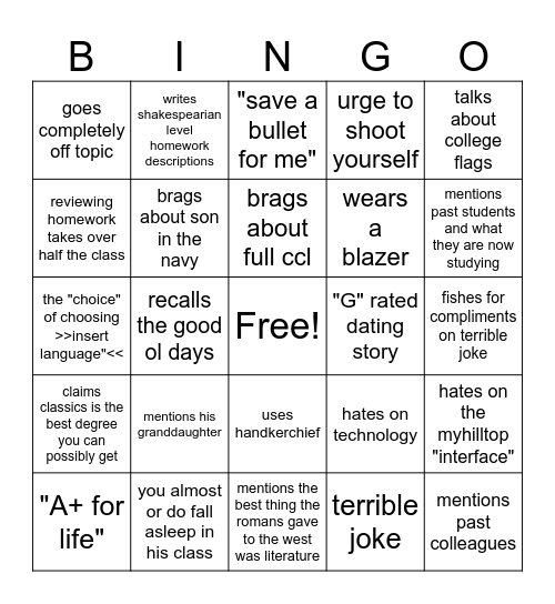 Markey Bingo Card