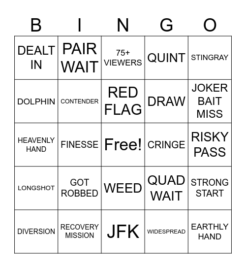BINGO BASH for MAHJ 48 Bingo Card