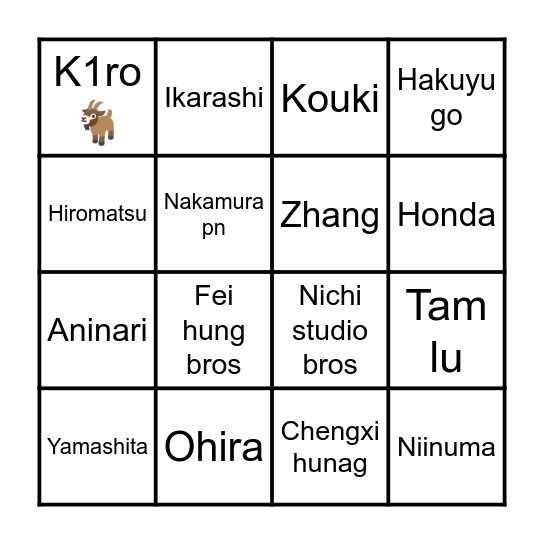 Chainsawman Reze-hen KA Bingo Card