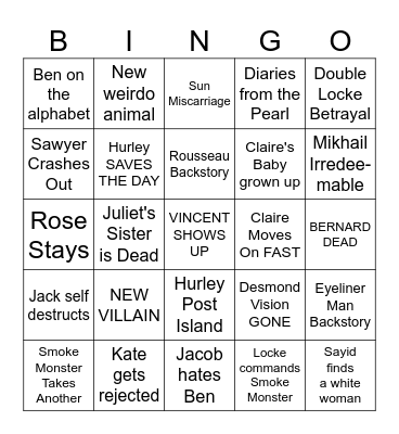 LOST S4 Bingo Card