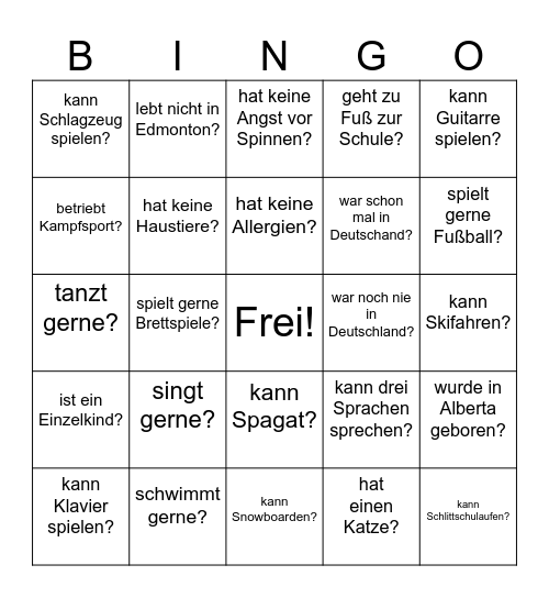 Wer... Bingo Card