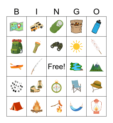 Camping BINGO Card