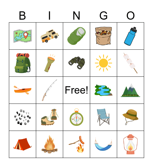 Camping BINGO Card
