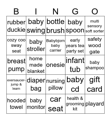 WELCOME BABY CORNELL ! Bingo Card