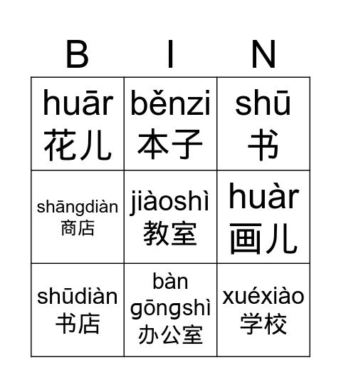 第四课 Bingo Card