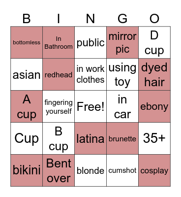 Nude Bingo Card