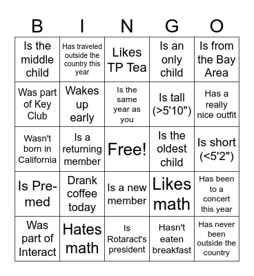 Find Someone Who... Bingo Card