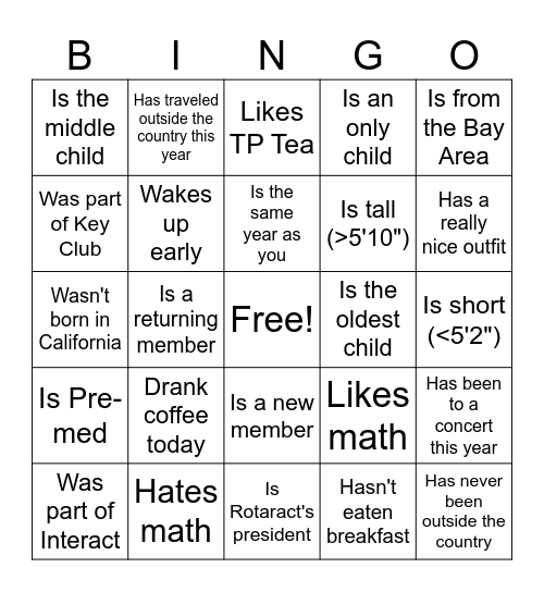 Find Someone Who... Bingo Card