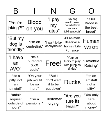 Customer Bingo Card
