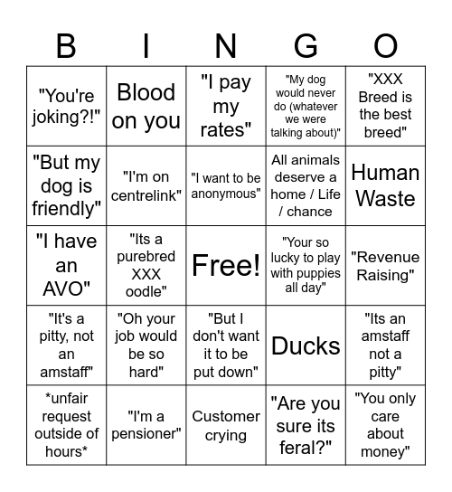 Customer Bingo Card
