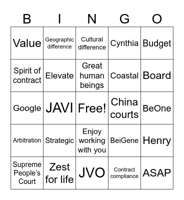 AM Team Bingo Card