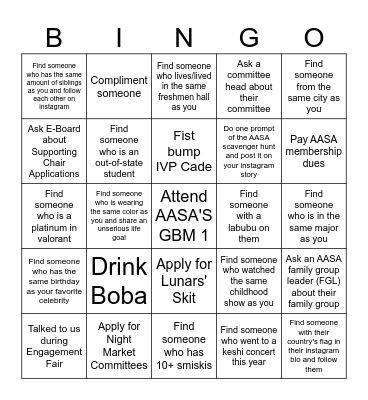 Nancy and Carter Bingo Test Bingo Card