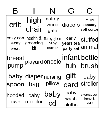 WELCOME BABY CORNELL ! Bingo Card