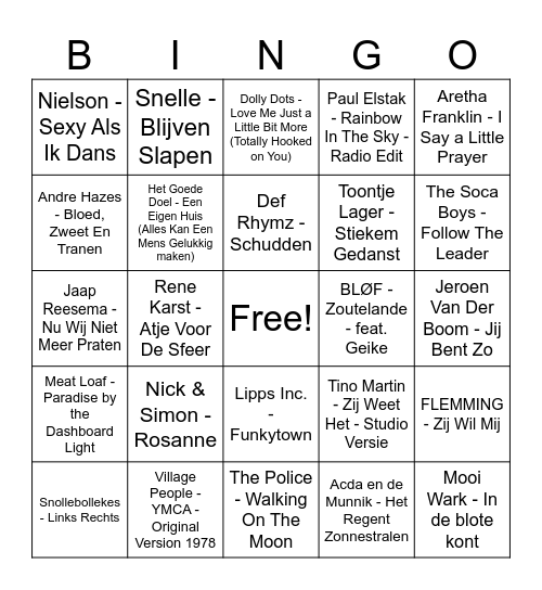Buurtfeest Bingo Card