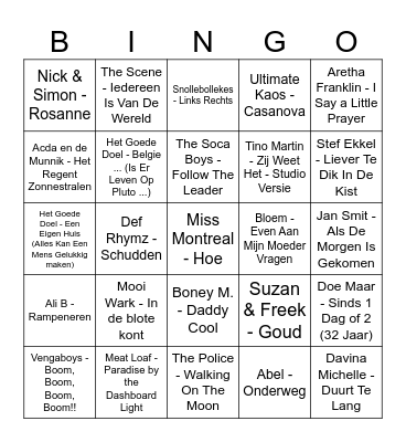 Buurtfeest Bingo Card