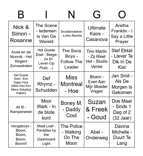 Buurtfeest Bingo Card