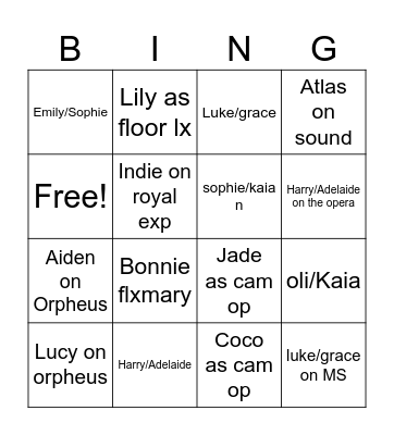 allocations Bingo Card