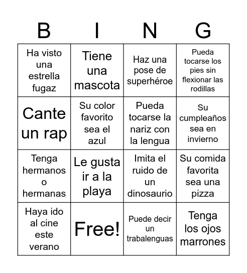 Busca a alguien que... Bingo Card
