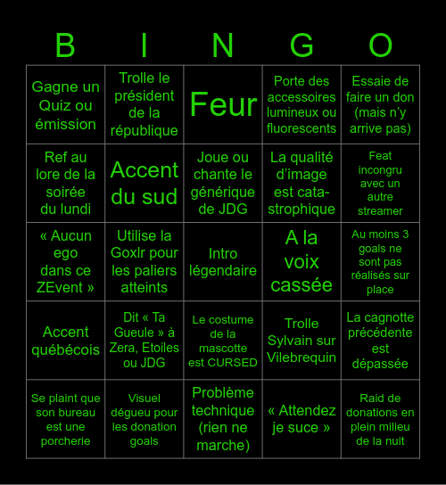 ZEVENT 2025 - Antoine Daniel Bingo Card
