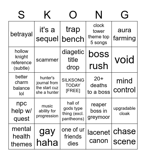 skong bingo Card