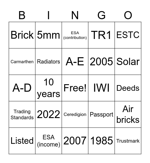 Big Bad Bingo Card