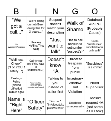 Pignorance BINGO Card