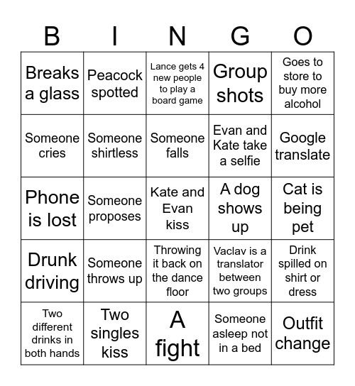 Wedding bingo 2 Bingo Card