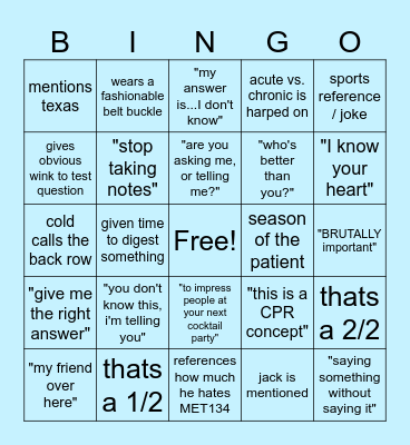 Back to School Bingowitz Bingo Card