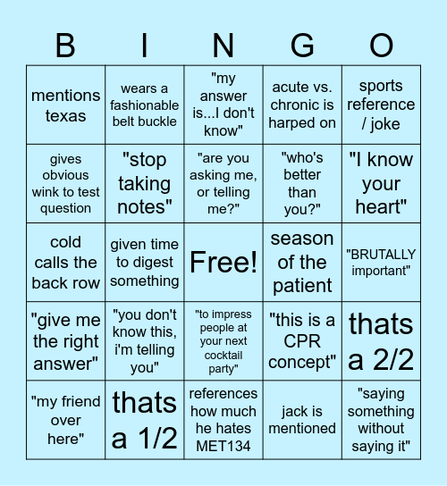 Back to School Bingowitz Bingo Card