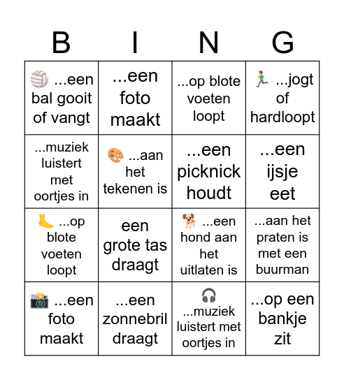 Vind iemand die... Bingo Card