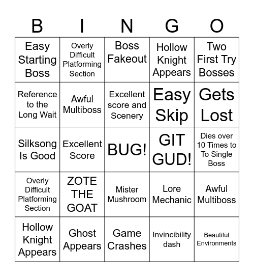 Skongathon Bingo Card