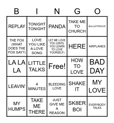 Summit Events Bingo Songs you probably forgot Bingo Card