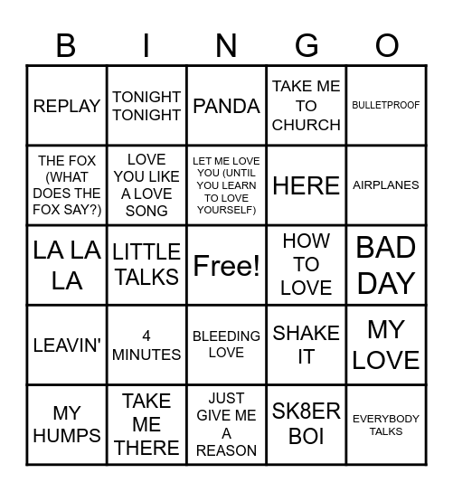 Summit Events Bingo Songs you probably forgot Bingo Card