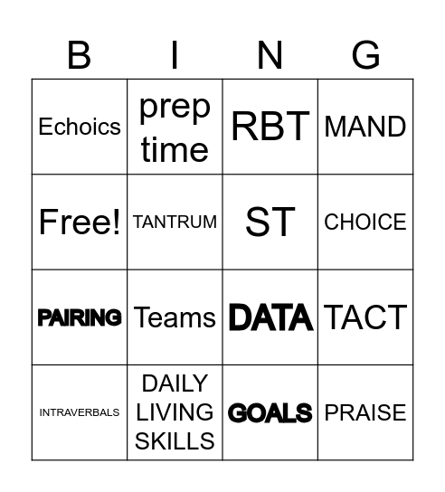 ABA BINGO!!! Bingo Card