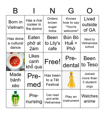 VSA Ice-Breaker Bingo Card