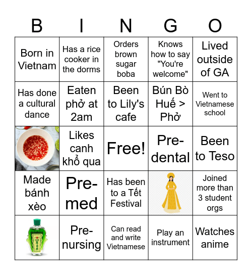 VSA Ice-Breaker Bingo Card